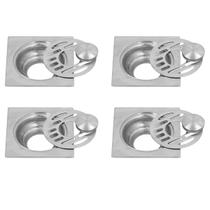 Ralo 10x10 Aço Inox Kit 4 Unidades Banheiro Lavabo Higienico Resistente