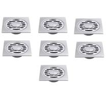 Ralo 10x10 Inox Kit 7 Unid Banheiro Casa Lavabo Varanda Higienico Seguro Resistente Ralo 10x10 Inox Kit 7 Unid Banheiro Casa Lavabo Varanda Higienico Seguro Resistente