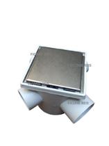 Ralo 10x10 Inox Polido Oculto com Caixa Sifonada 100mm Banheiro - Ficone Decor