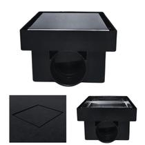 Ralo 10x10 Preto Oculto 2 em 1 Inox Polido Anti Cheiro Caixa Sifonada Rasa 40mm