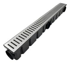 Ralo 10x100 Grelha Inox Com Tela + Coletora Preta Modular