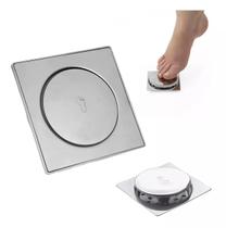 Ralo 15X15 Click Inteligente Banheiro Aço Inox Pop Up Click