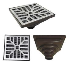 Ralo 15x15 Côncava Para Varanda C/ Coletor Saídas Diversas