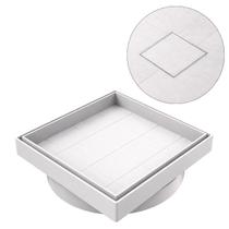 Ralo 15x15 Oculto Invisível Seca piso Porcelanato com grelha Branco ABS
