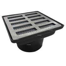Ralo 15x15 Pluvial Alumínio com Coletor Saída Baixa 100mm Jardim Quintal - Ficone Ralo 15x15 Pluvial Alumínio com Coletor Saída Baixa 100mm Jardim Quintal - Ficone