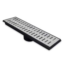 Ralo 15x50 Inox modelo com Coletor Pluvial Saída Tubo 100mm e Tela Anti Insetos e Escorpiões (14x49cm) - Ficone Decor Ralo 15x50 Inox modelo com Coletor Pluvial Saída Tubo 100mm e Tela Anti Insetos e Escorpiões (14x49cm) - Ficone Decor