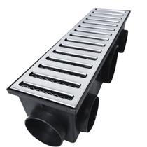 Ralo 15x50 Sequencial Inox Reforçado Polido com Tela e Coletor 11 saídas Preto