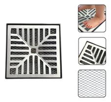 Ralo 20x20 Côncava Em Alum Com Coletora Preta 150mm E Tela Ralo 20x20 Côncava Em Alum Com Coletora Preta 150mm E Tela