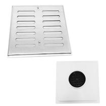 Ralo 20x20 Inox 304 com Abre Fecha Cocho Branco Saída de 100mm e Sistema Anti Cheiro Sifão