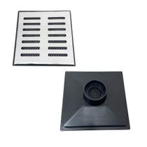 Ralo 20X20 Inox 304 com Coletor Saída Baixa 100mm Anti Cheiros e Tela Anti Insetos
