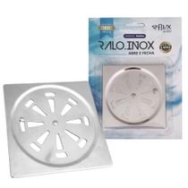 Ralo Abre e Fecha em Aço Inox Premium da Flvx Hidro 10cm x 10cm - RAF-10