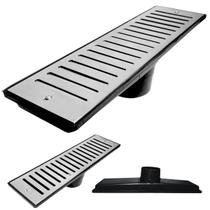 Ralo Abre Fecha Externo 14 cm x 49,5 cm Coletor Saída Central para Baixo 100mm Ralo Abre Fecha Externo 14 cm x 49,5 cm Coletor Saída Central para Baixo 100mm