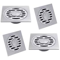 Ralo Aço Inox 10x10 Banheiro Lavabo Kit 4 unidades Resistente Grande Escoamento Higienico Ralo Aço Inox 10x10 Banheiro Lavabo Kit 4 unidades Resistente Grande Escoamento Higienico