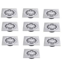 Ralo Aço Inox 10X10 Kit 10 Unidades Banheiro Casa Lavabo Higienico Seguro Resistente