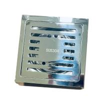 Ralo Aço Inox Vintage Retrô Quadrado Dreno Anti Odor 10X10 Ralo Aço Inox Vintage Retrô Quadrado Dreno Anti Odor 10X10