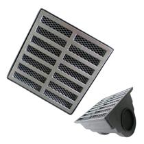 Ralo Aluminio 20x20 Coletor Saída 75mm Lateral e Tela