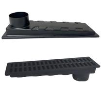 Ralo Anti Cheiro 15x50 Canto Plástico Saída 100mm Quintal com Tela Ralo Anti Cheiro 15x50 Canto Plástico Saída 100mm Quintal com Tela