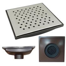 Ralo Anti Cheiro 20x20 Inox 304 Bolinha Coletor Marrom Saída de 100mm Telas Anti Insetos