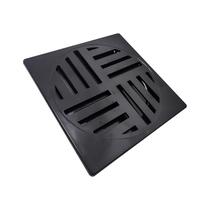 Ralo Anti-Inseto Quadrado 10X10Cm + Porta Grelha Preto Luxo