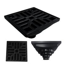 Ralo Anti Odor 15x15 Plástico Preto Conforto Térmico Saidas Adapt 40mm até 100mm