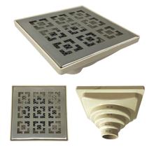 Ralo Anti Odor Inox 304 modelo 15x15 Dubai Tela e Coletor Bege Saída Adapt de 40mm até 100mm