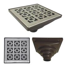 Ralo Anti Odor Inox 304 modelo 15x15 Dubai Tela e Coletor Marrom Saída Adapt de 40mm até 100mm