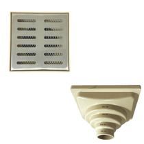 Ralo Anti Odor Inox 304 modelo 15x15 Tradicional Tela e Coletor Bege Saída Adapt de 40mm até 100mm