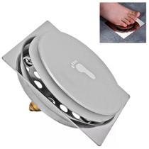 Ralo Banheiro 10x10 Inox Tampa Click Vedação Eficiente BOM2359 Ralo Banheiro 10x10 Inox Tampa Click Vedação Eficiente BOM2359