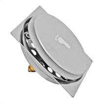 Ralo Banheiro Click Inteligente 10x10 Aço Inox Sistema Pop Up Clic Antiodor