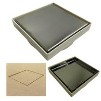 Ralo Banheiro Inteligente 15x15 modelo 2 em 1 Inox Invisível Base Plástica Bege Ralo Banheiro Inteligente 15x15 modelo 2 em 1 Inox Invisível Base Plástica Bege