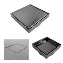 Ralo Banheiro Inteligente 15x15 modelo 2 em 1 Inox Invisível com Base Plástica Cinza Sifonado Ralo Banheiro Inteligente 15x15 modelo 2 em 1 Inox Invisível com Base Plástica Cinza Sifonado