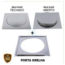 Ralo Banheiro Inteligente Click Veda Cheiro + Porta Grelha Cód. 3326