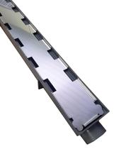 Ralo Banheiro Linear Oculto 6x50 Invisível Sifonado Coletora Cinza (cola piso)