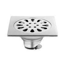 Ralo Banheiro Quadrado 10x10cm Aço Inox Anti Odores Insetos