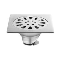 Ralo Banheiro Quadrado 10x10cm Aço Inox Anti Odores Insetos