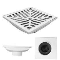 Ralo Branco Anti Cheiro 20x20 Aluminio Concova Saída 100mm Sifonado e Tela Anti Insetos Ralo Branco Anti Cheiro 20x20 Aluminio Concova Saída 100mm Sifonado e Tela Anti Insetos