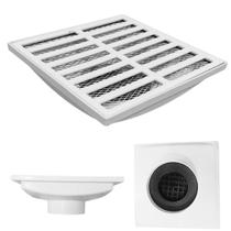 Ralo Branco Anti Cheiro 20x20 Aluminio Reta Saída 100mm Sifonado e Tela Anti Insetos Ralo Branco Anti Cheiro 20x20 Aluminio Reta Saída 100mm Sifonado e Tela Anti Insetos