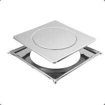 Ralo Click 10x10 Com Porta Grelhas Cromado Para Banheiro