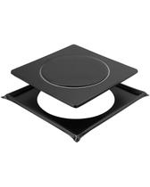 Ralo Click 10x10 Com Porta Grelhas Preto Fosco Para Banheiro