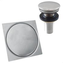 Ralo Click 10x10 Inox E Valvula Ralo De Pia 7/8 Kit Banheiro Brilhoso Tampa Ralo Quadrado 10cm E Valvula Click Escoamento Pia 30mm Lavatorio Lavabo Ralo Click 10x10 Inox E Valvula Ralo De Pia 7/8 Kit Banheiro Brilhoso Tampa Ralo Quadrado 10cm E Valvula Click Escoamento Pia 30mm Lavatorio Lavabo
