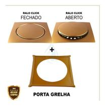 Ralo Click 15x15 Cm Inteligente Cores Inox + Porta Grelha Ralo Click 15x15 Cm Inteligente Cores Inox + Porta Grelha