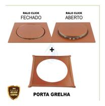 Ralo Click 15x15 Cm Inteligente Cores Inox + Porta Grelha