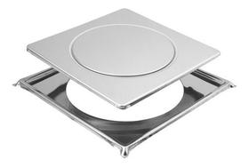 Ralo Click 15x15 Com Porta Grelhas Cromado Para Banheiro - Aromatec