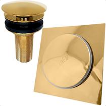 Ralo Click Dourado 15x15 E Valvula Ralo Pia Banheiro 7/8 Aço Inox Ralo Inteligente 15cm E Valvula Click 30mm Escoamento Lavatorio Kit Banheiro Gold Ralo Click Dourado 15x15 E Valvula Ralo Pia Banheiro 7/8 Aço Inox Ralo Inteligente 15cm E Valvula Click 30mm Escoamento Lavatorio Kit Banheiro Gold