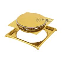 Ralo Click Inteligente 10cm com Grelha em Aço Inox 304 Dourado Gold Luxo para Banheiro