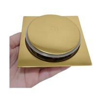 Ralo click inteligente 10x10 reduz mau cheiro dourada luxo Ralo click inteligente 10x10 reduz mau cheiro dourada luxo