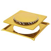 Ralo Click Inteligente 15cm com Grelha em Aço Inox 304 Dourado Gold Luxo para Banheiro