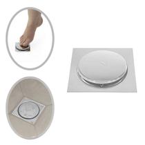 Ralo Click Inteligente Aço Inox Quadrado 9,4cm Bestfer