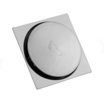 Ralo Click Inteligente Banheiro Cromado Luxo Inox 15x15 Ralo Click Inteligente Banheiro Cromado Luxo Inox 15x15