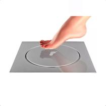 Ralo Click Inteligente Em Inox Cromado Banheiro 15cm x 15cm